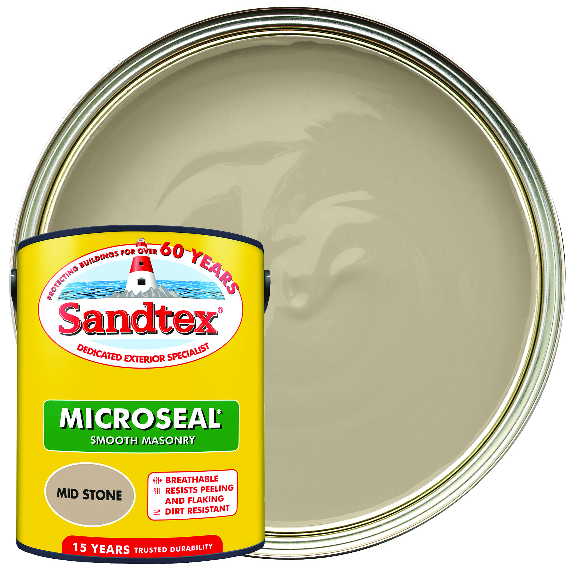 Sandtex Ultra Smooth Masonry Paint - Mid Stone - 5L