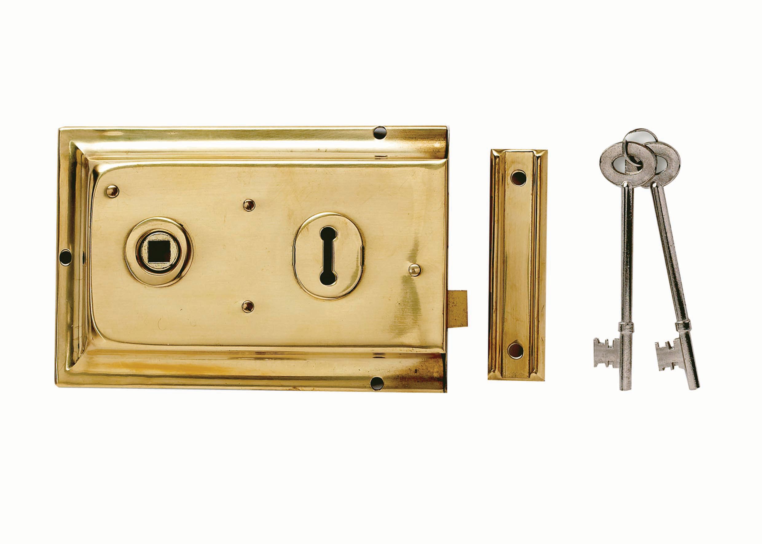 Yale P-334-BPB Rim Door Lock - Brass