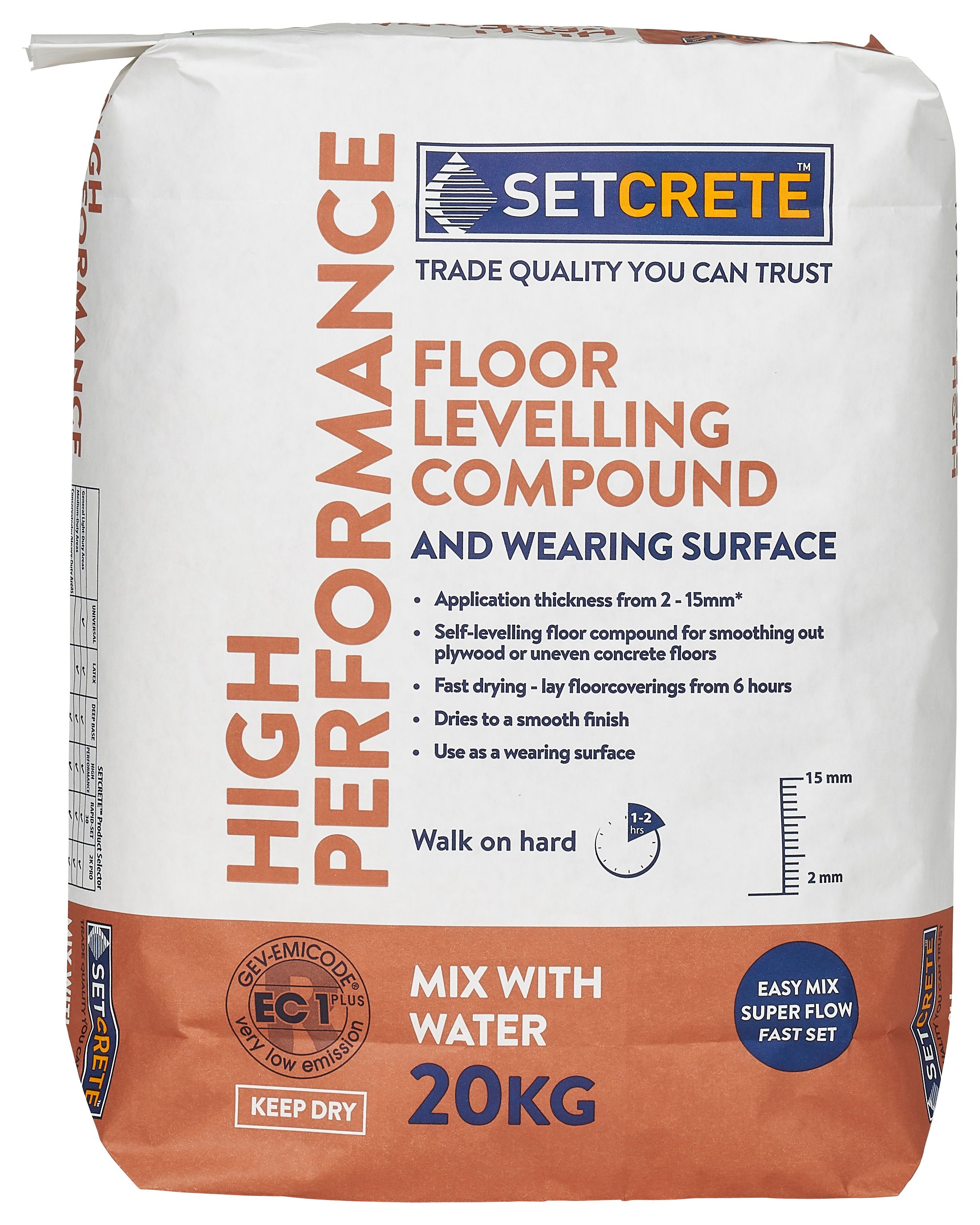 Setcrete High Performance Floor Levelling Compound - 20kg