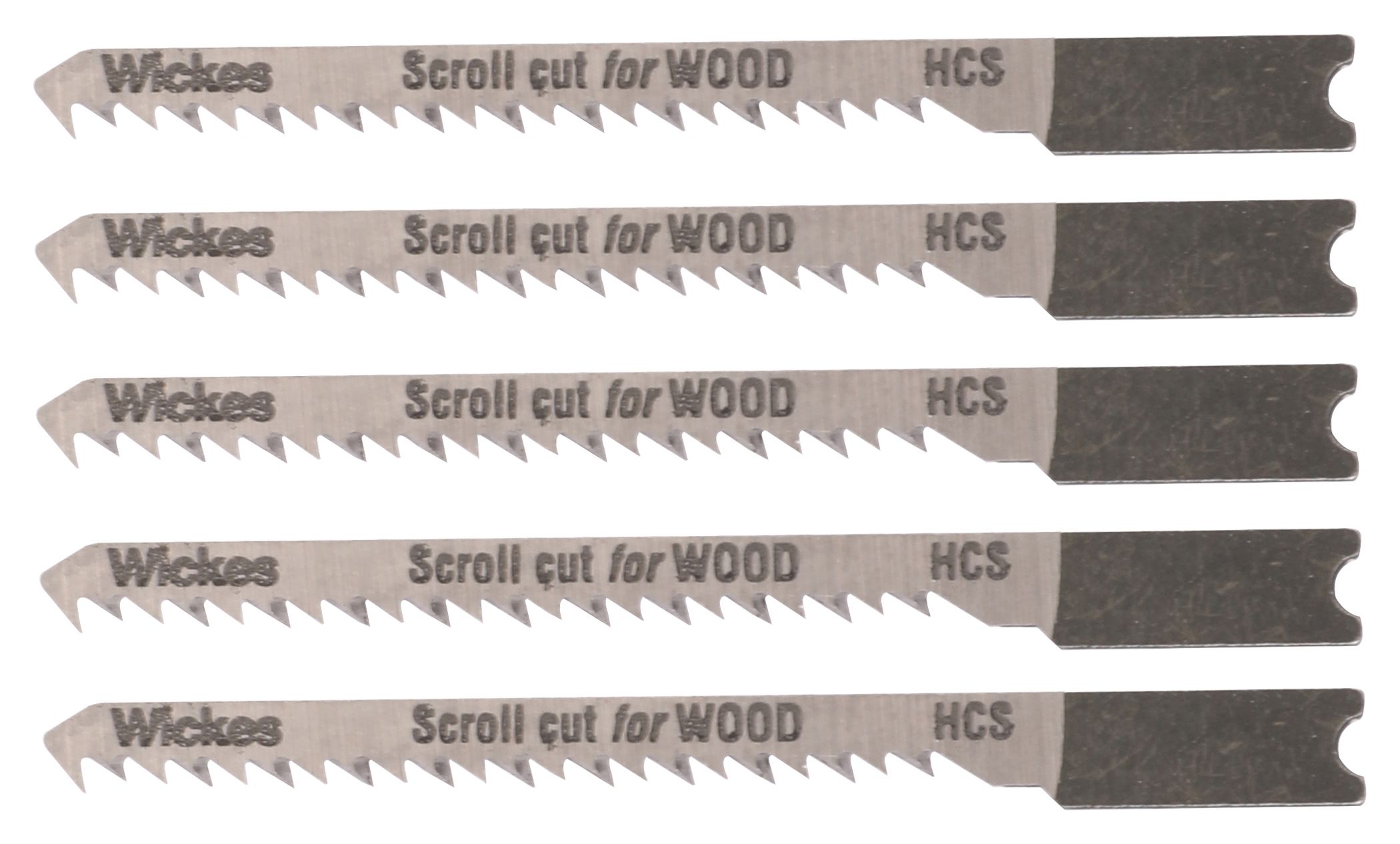 Wickes Universal Shank Scroll Cut Jigsaw Blade For Wood - Pack Of 5