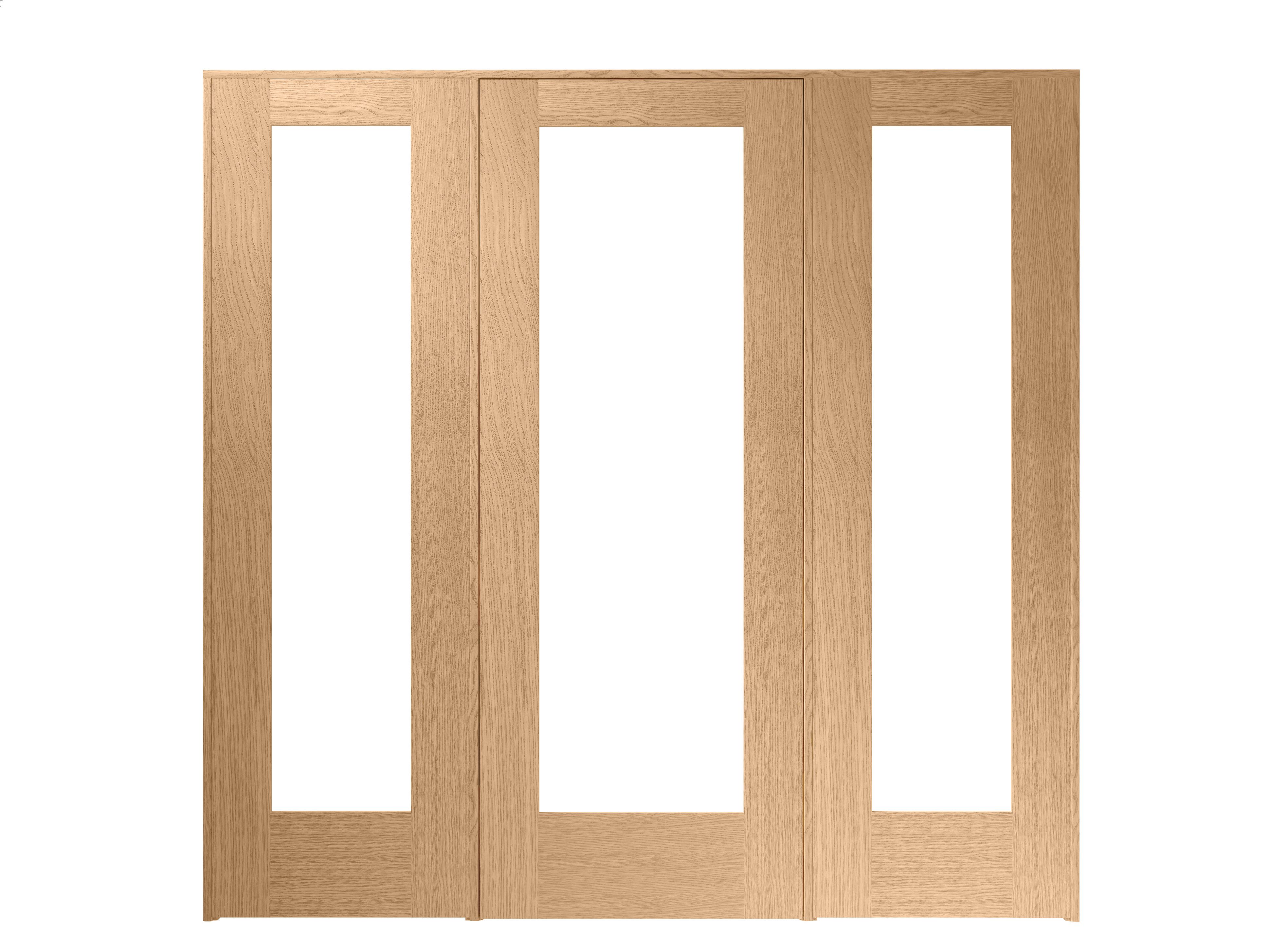 Wickes Oxford Fully Glazed Oak Internal Room Divider Door with 2 Side Panels - 2017 x 2078mm