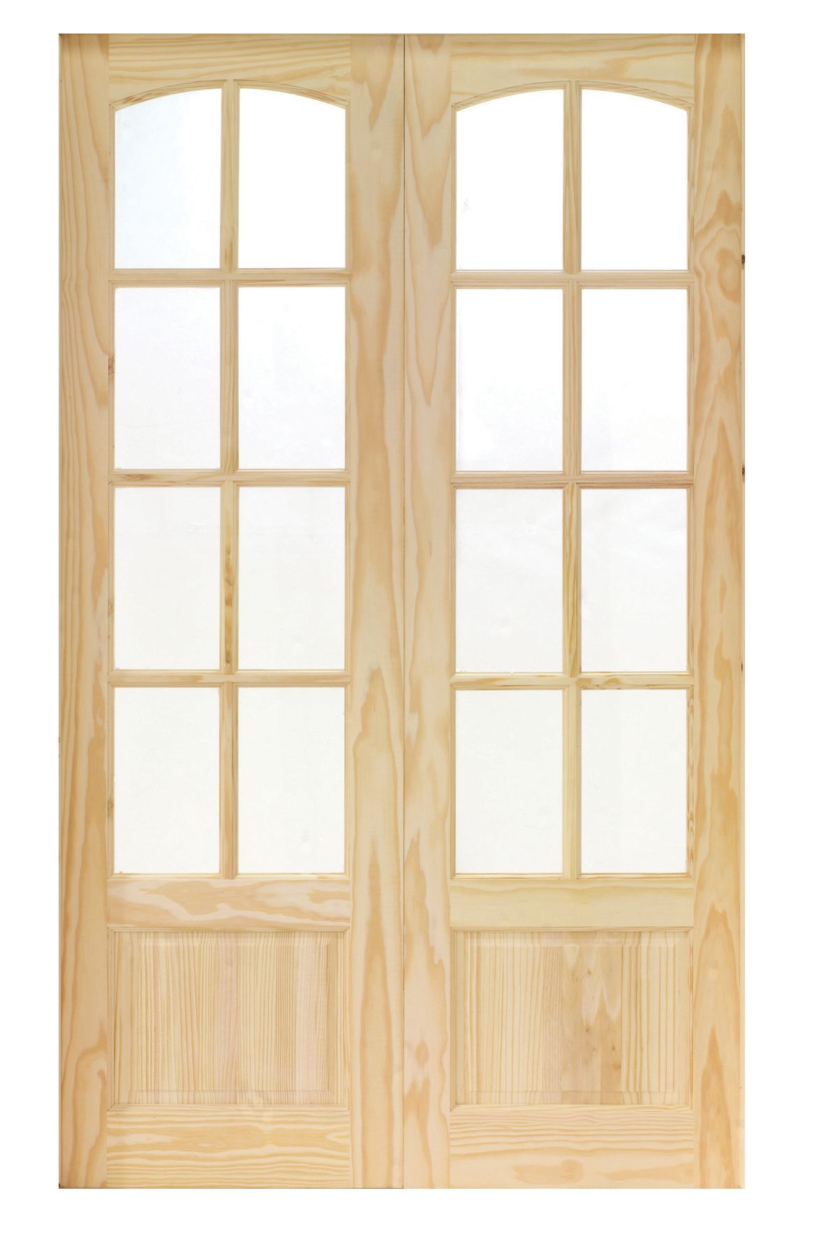Wickes Newland Glazed Pine 8 Lite Internal French Doors - 1981 x 1170mm