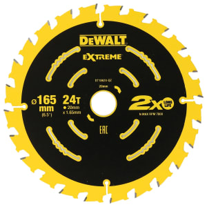DEWALT DT106024-QZ 24 Teeth Coarse Cut Extreme Circular Saw Blade - 165 x 20mm