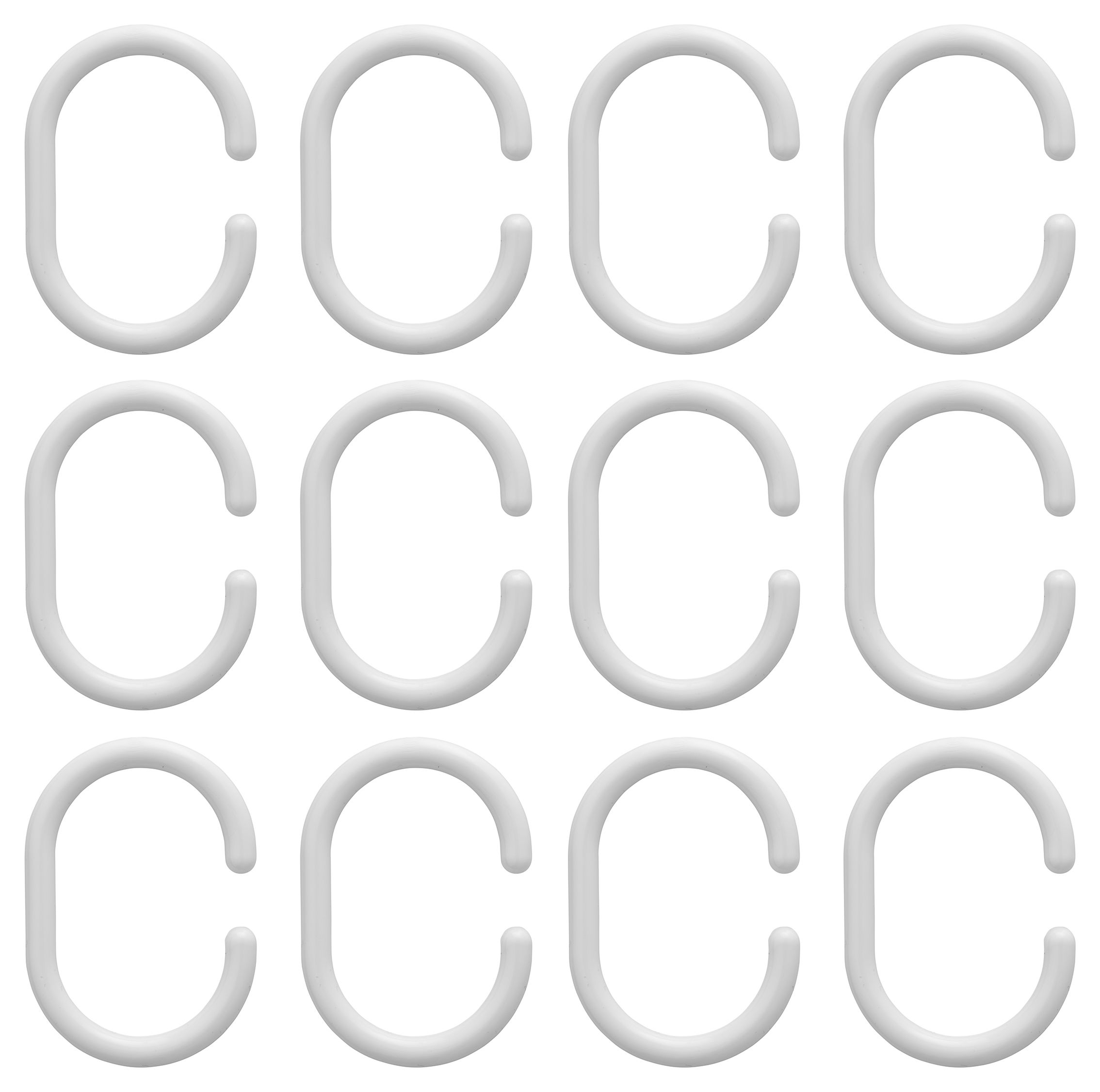 Croydex C-Shaped Shower Curtain Rings - White