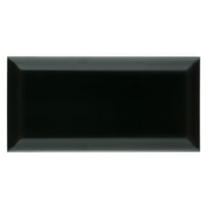Wickes Metro Black Ceramic Wall Tile - 200 x 100mm - Sample