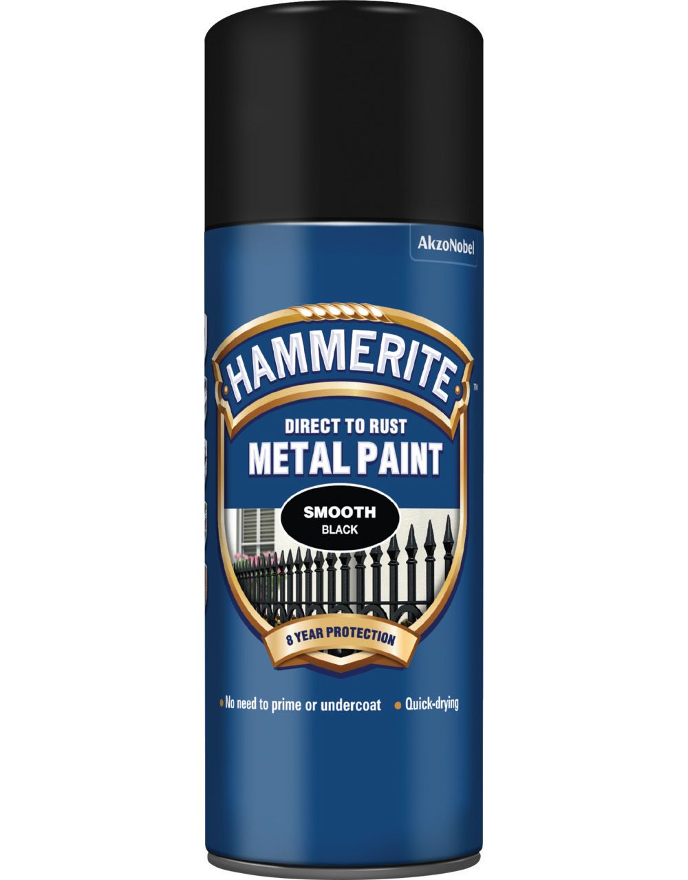 Hammerite Metal Aerosol Smooth Paint - Black - 400ml