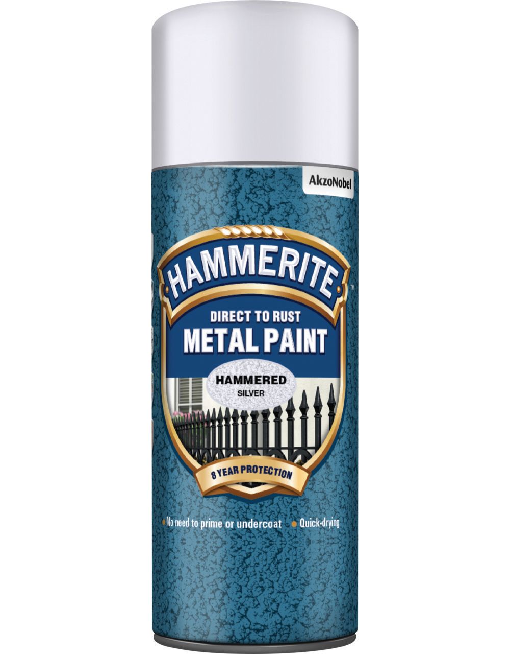 Hammerite Metal Aerosol Hammered Paint - Silver - 400ml