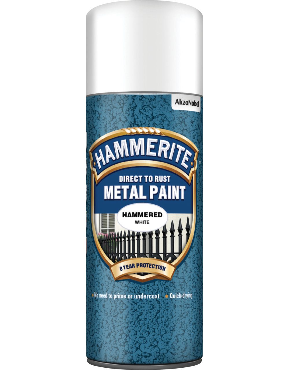 Hammerite Metal Aerosol Hammered Paint - White - 400ml