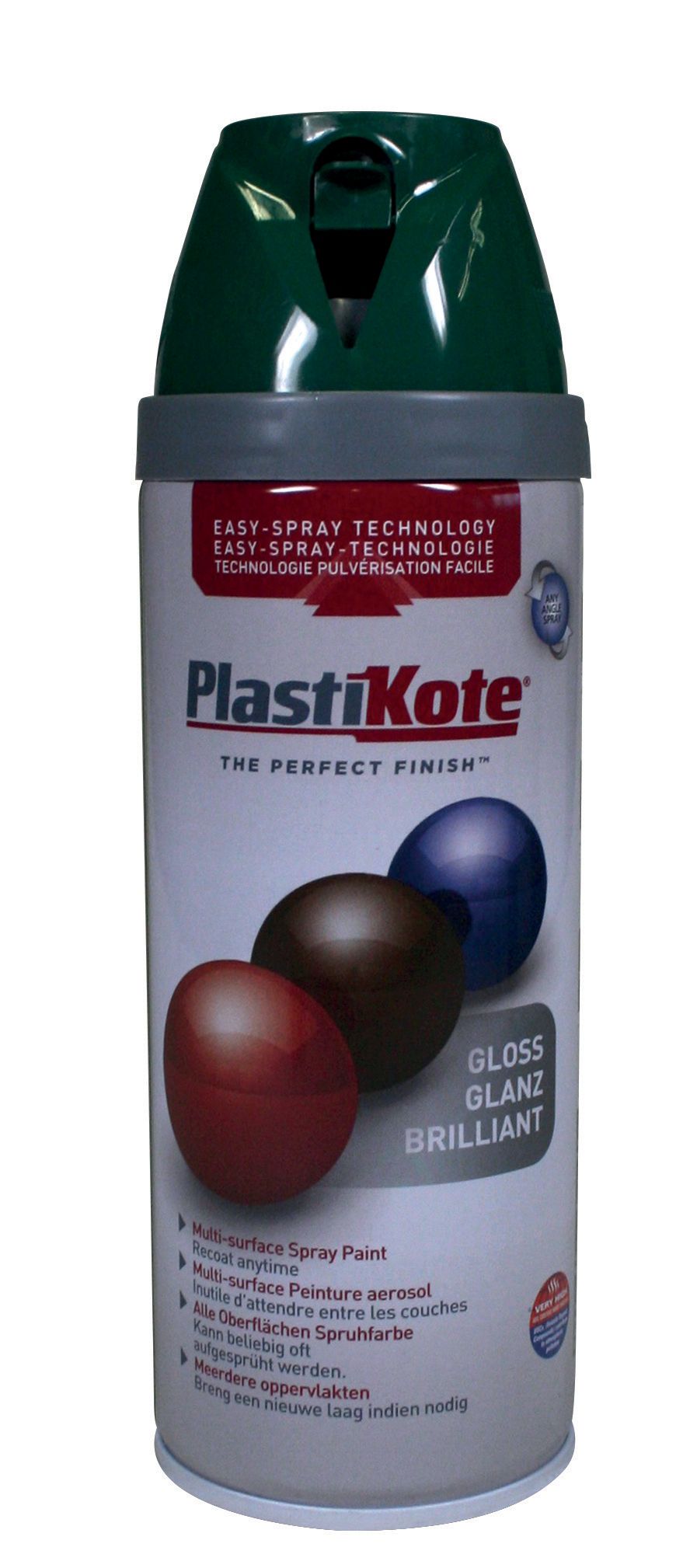 Plastikote Multi-Surface Gloss Spray Paint - Lawn Green - 400ml