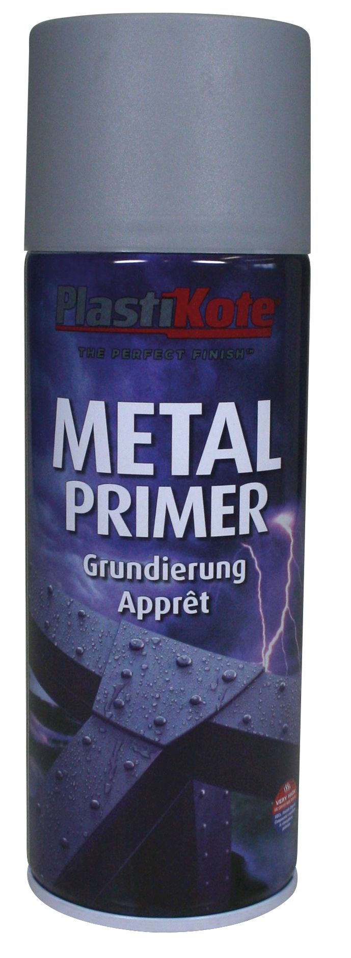 Plastikote Metal Primer Spray Paint - Grey - 400ml
