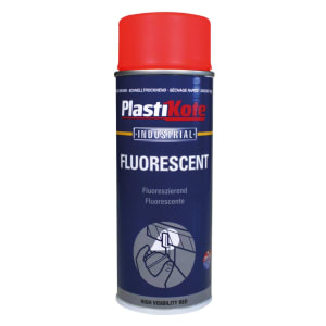 Plastikote Industrial Fluorescent High Visibility Spray Paint - Red - 400ml