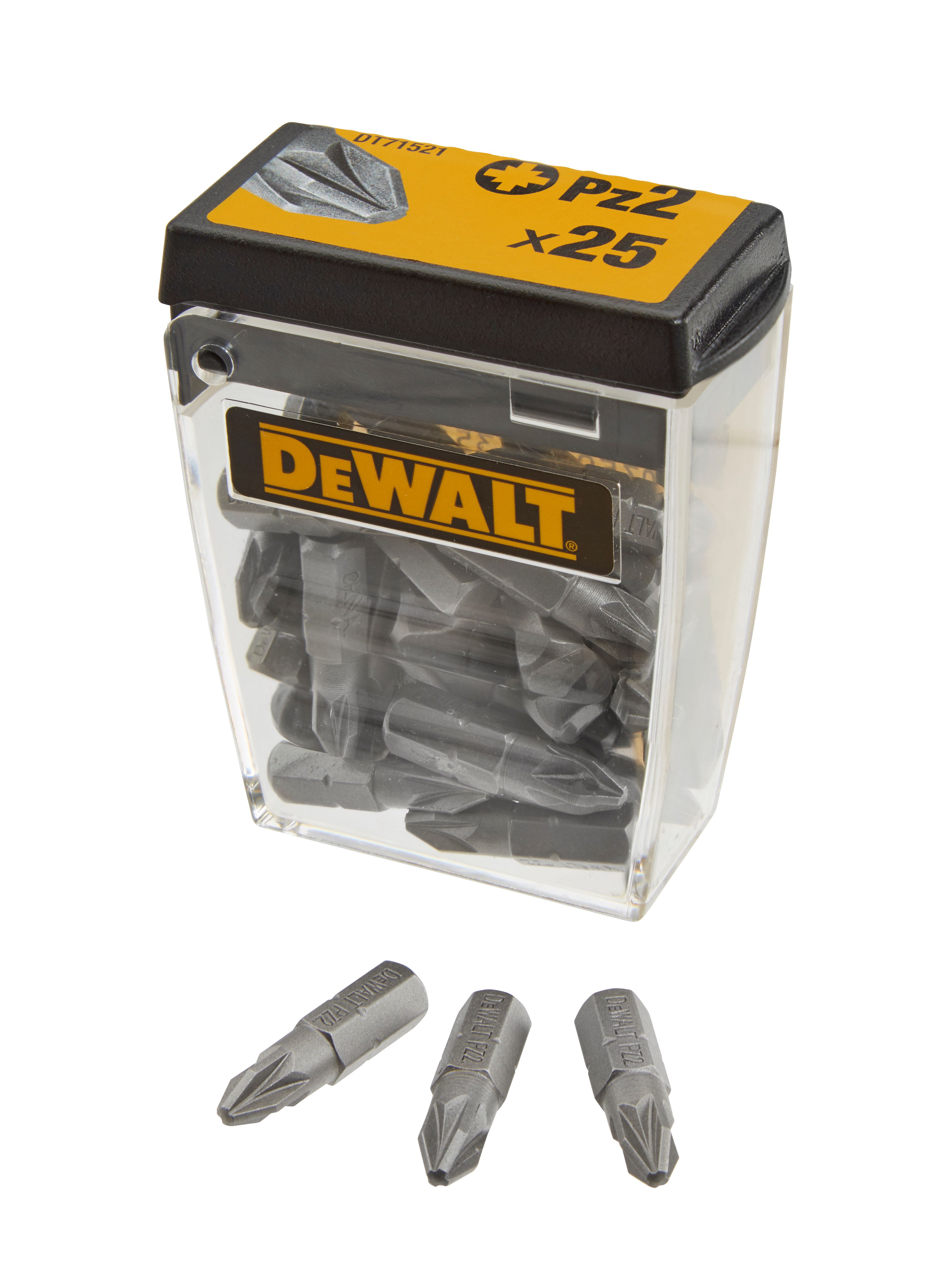 DEWALT PZ2 DT71521-QZ 25mm Standard Tic Tac Bits - Box of 25