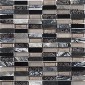 Wickes Cosmic Glass Stone & Metal Mix Mosaic Tile Sheet - 300 x 300mm