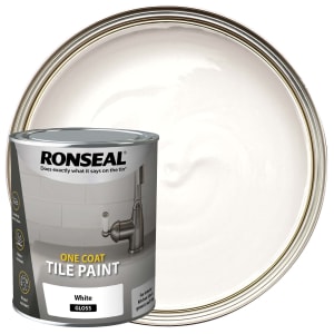 Ronseal Gloss One Coat Tile Paint - White - 750ml