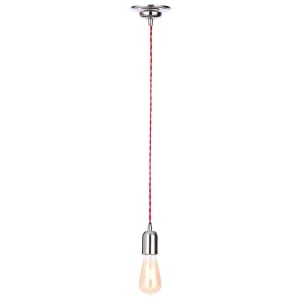 Inlight Twisted Nickel Red Dimmable Cable Pendant Light - 42W E27