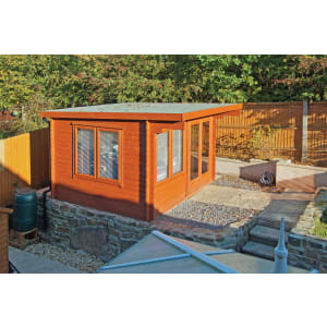 Shire Danbury Double Door Garden Home Office Cabin - 12 x 12ft