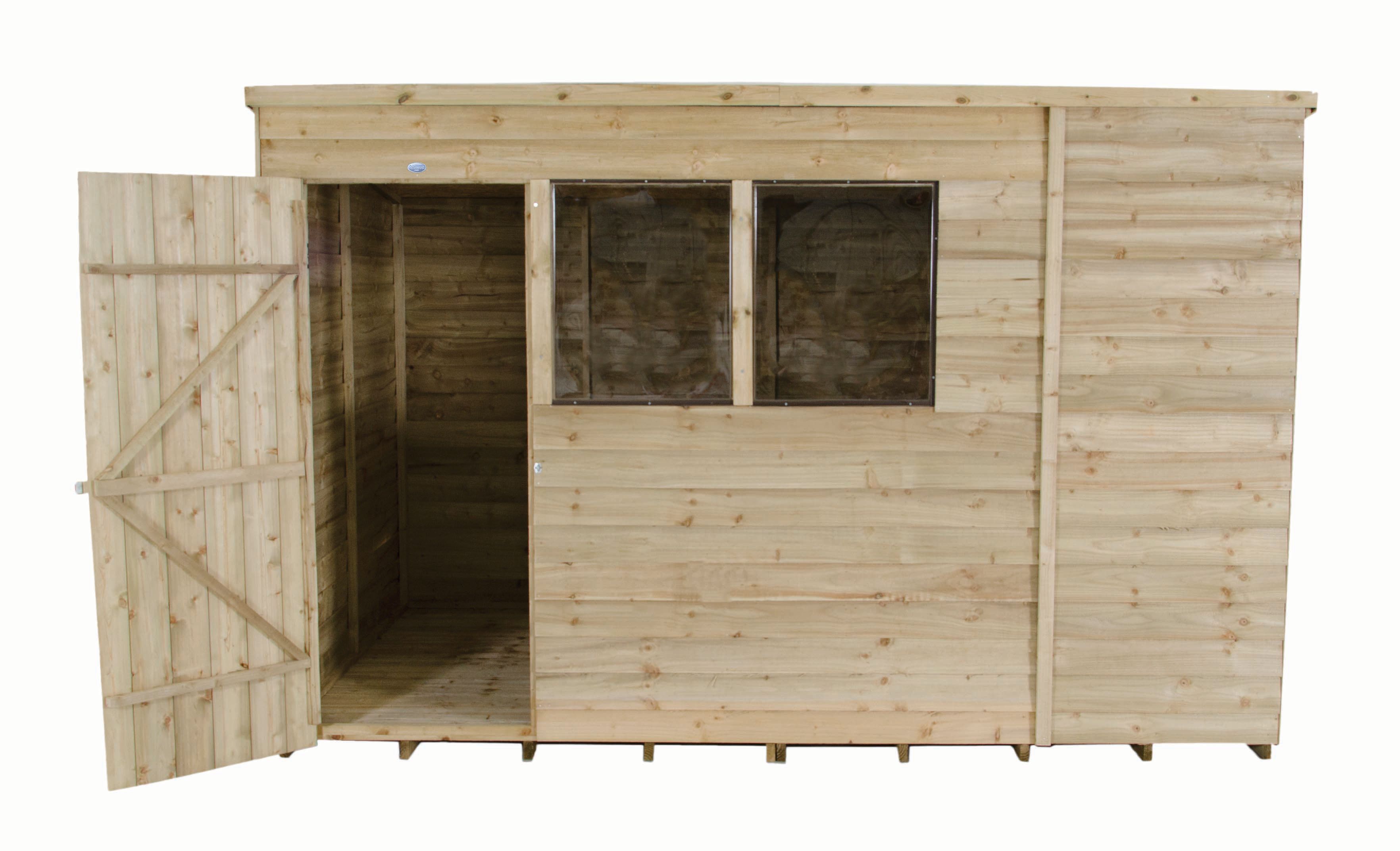 Forest Garden 10 x 6 ft Pent Overlap Pressure Treated Shed