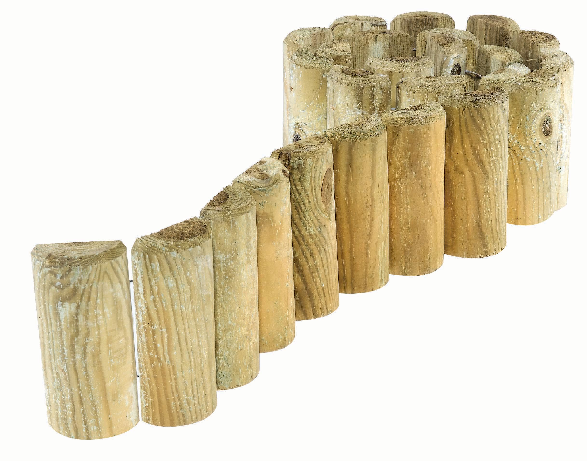 Rowlinson Half Log Timber Border Fence - 1800 x 150mm - Pack of 4