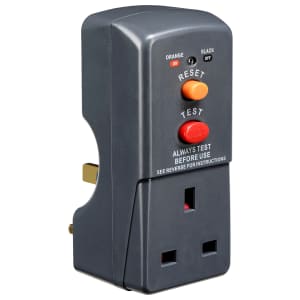 Masterplug Single Socket Safety RCD Plug & Adaptor - Grey 13A
