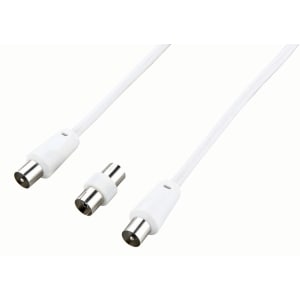 Ross TV Coaxial Cable with Male to Male Coupler - 10m