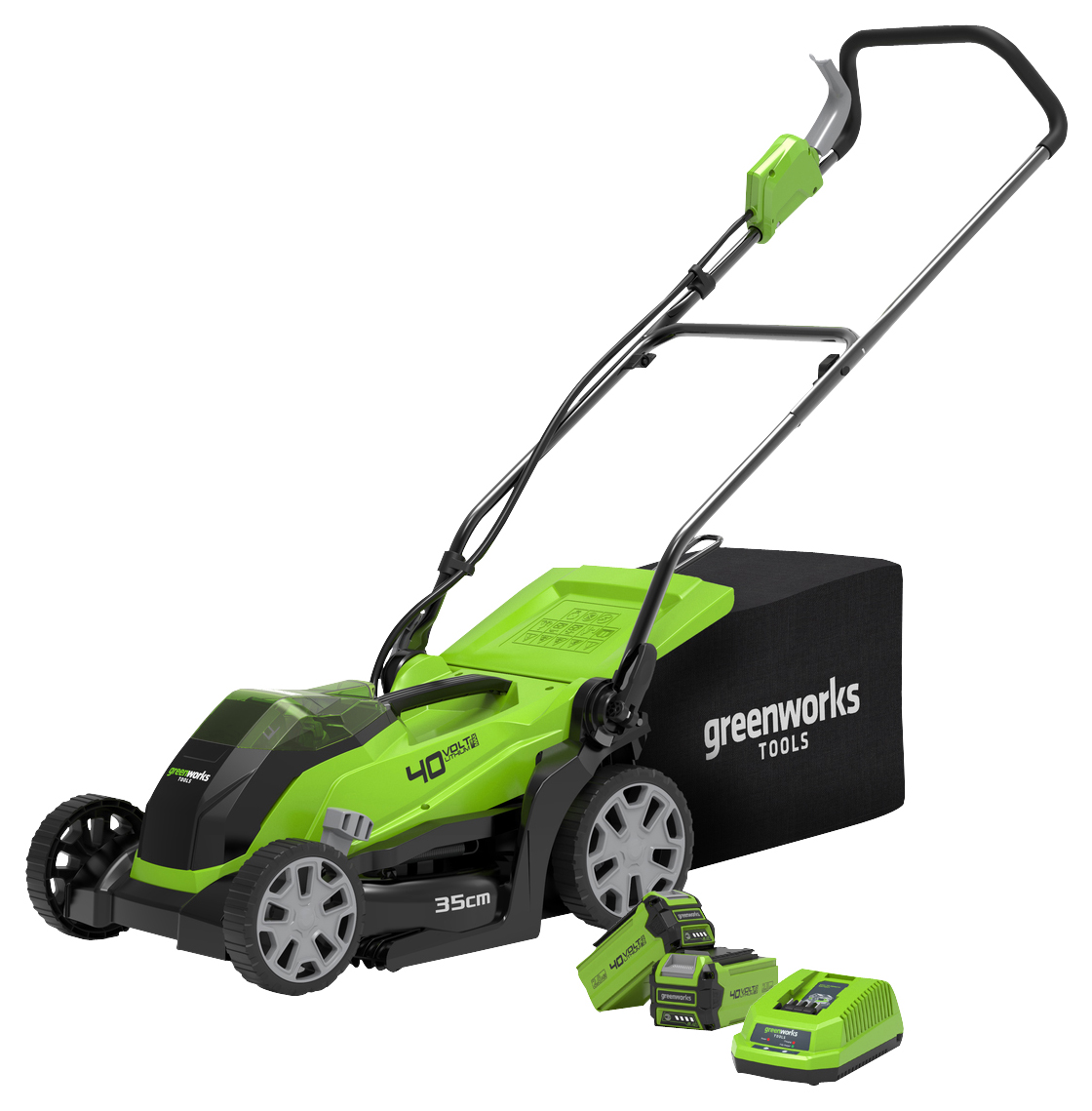 Greenworks Cordless Lawn Mower 40V with 2Ah Battery & Charger - 35cm