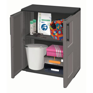 Shire Exterior Mid Storage Cabinet with Shelves - 370 x 680 x 840mm