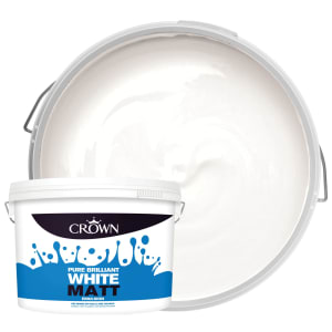 Crown Matt Emulsion Paint - Pure Brilliant White - 10L