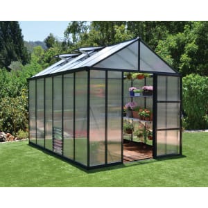Palram Canopia Glory Large Aluminium Apex Greenhouse with Polycarbonate Panels - 8 x 12ft