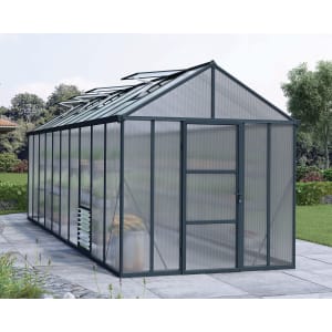 Palram Canopia Glory Long Aluminium Apex Greenhouse with Polycarbonate Panels - 8 x 20ft