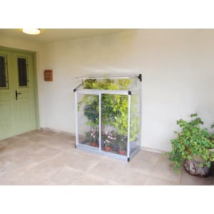 Palram Canopia Lean-To Aluminium Greenhouse with Clear Polycarbonate Panels - 4 x 2ft