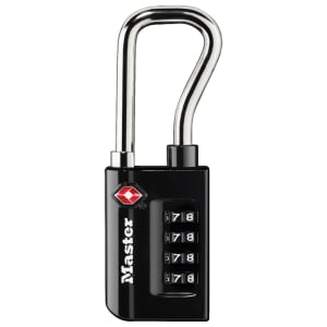 Master Lock TSA Certified Black Combination Travel Padlock - 10.6 x 3.5 x 1.4cm