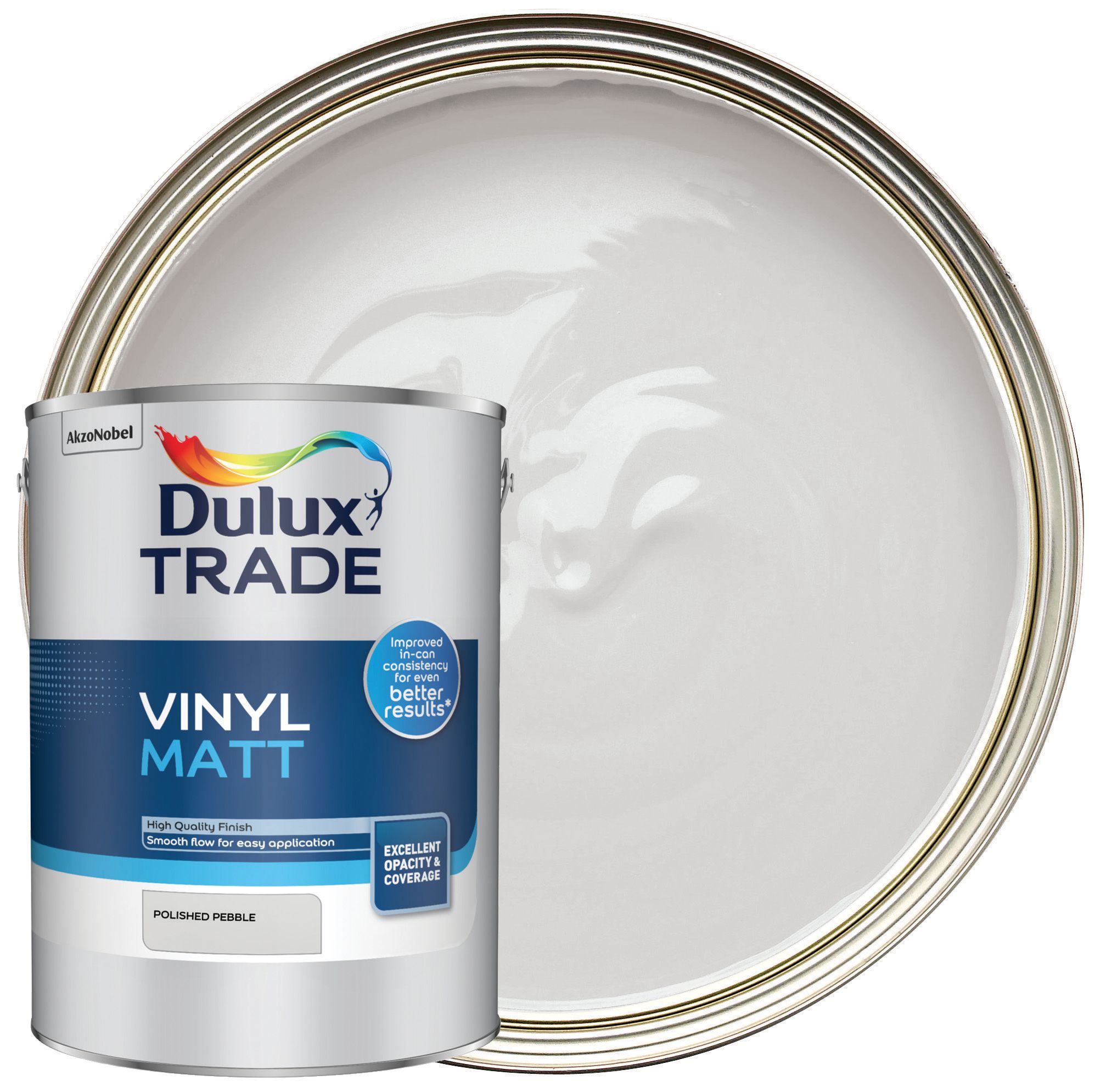 Dulux Trade Vinyl Matt Emulsion Paint - Polished Pebble - 5L