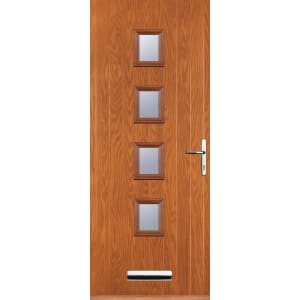 Euramax 4 Square Oak Left Hand Composite Door