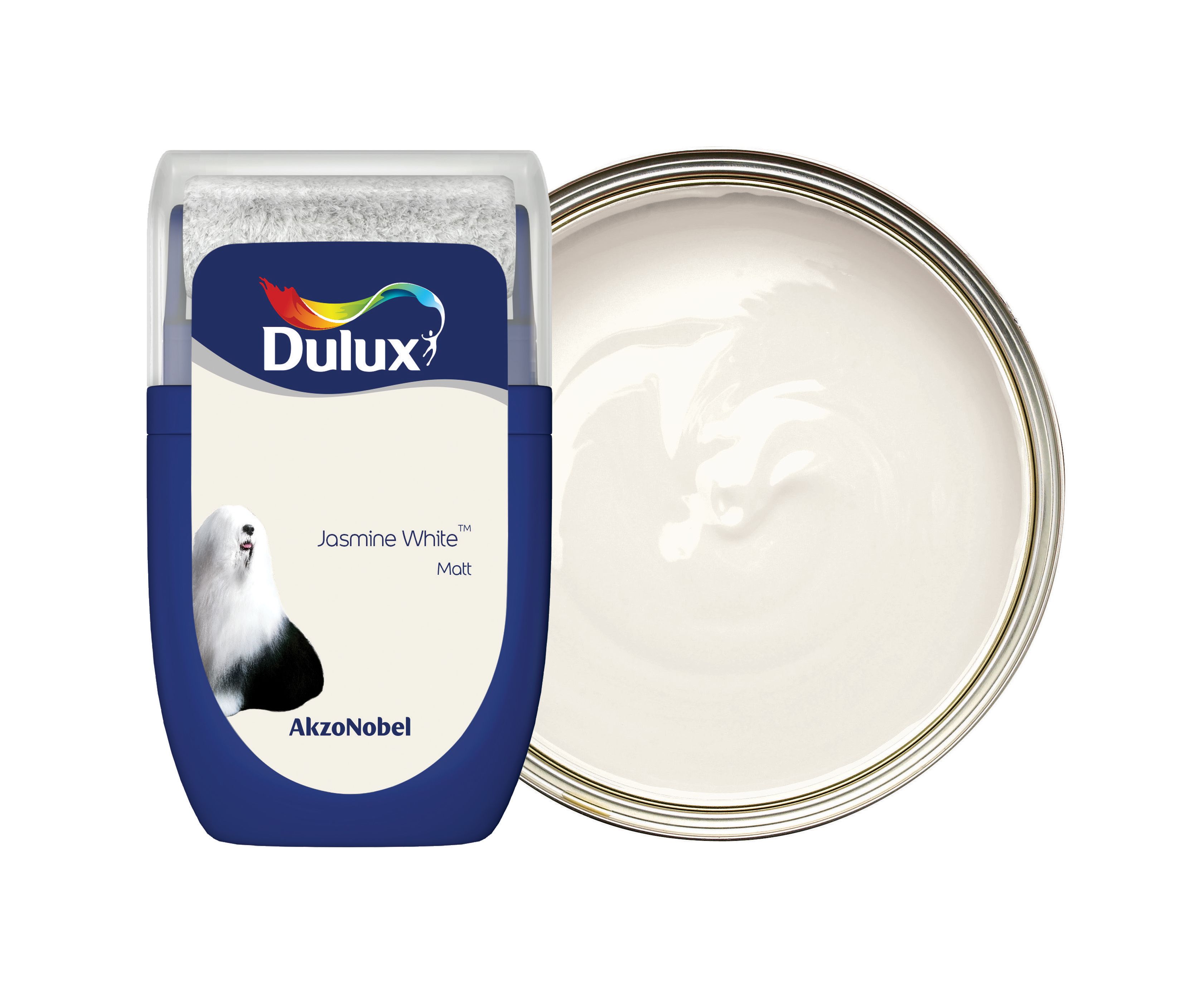Dulux Emulsion Paint Tester Pot - Jasmine White - 30ml