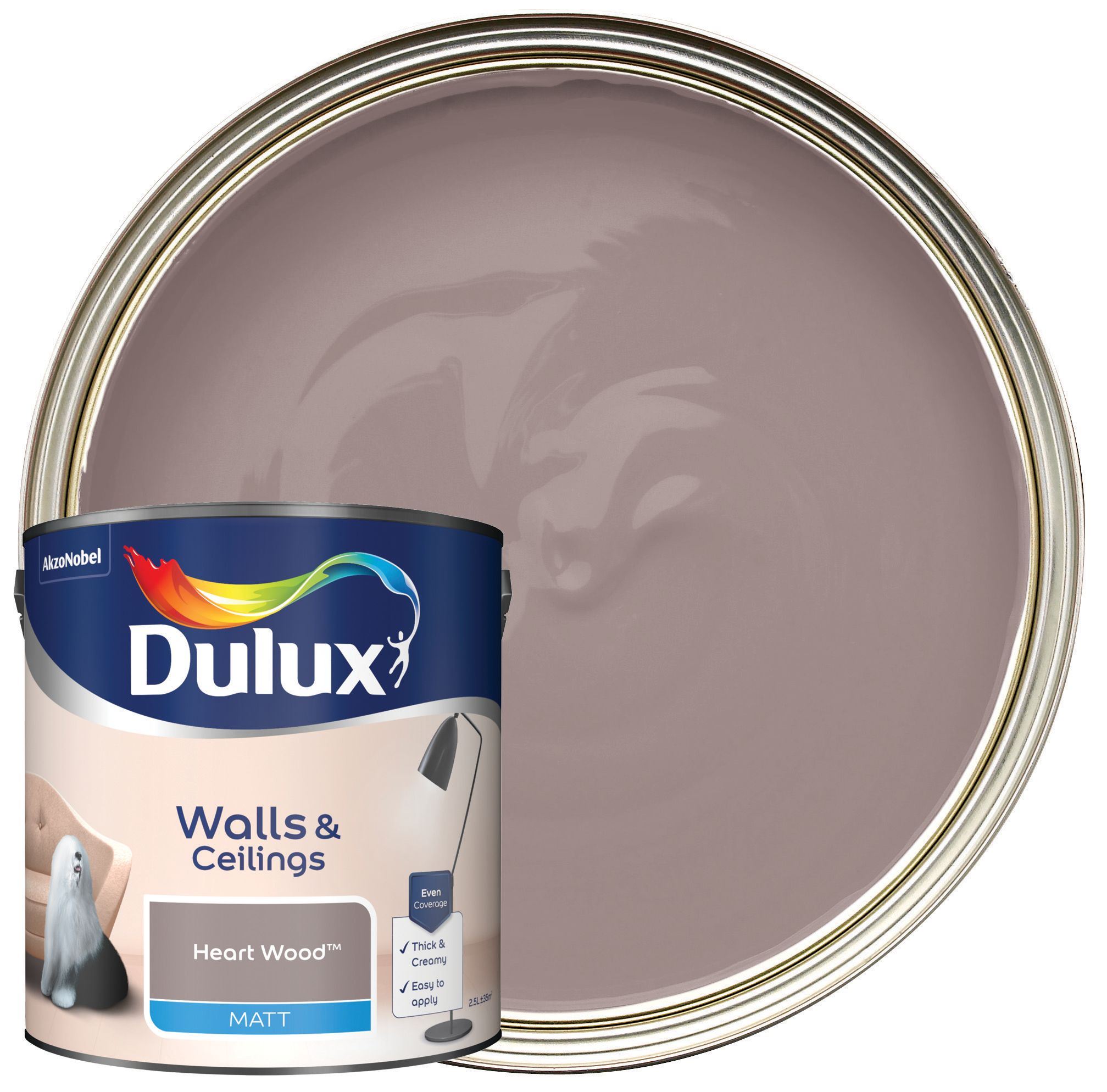 Dulux Matt Emulsion Paint - Heart Wood - 2.5L