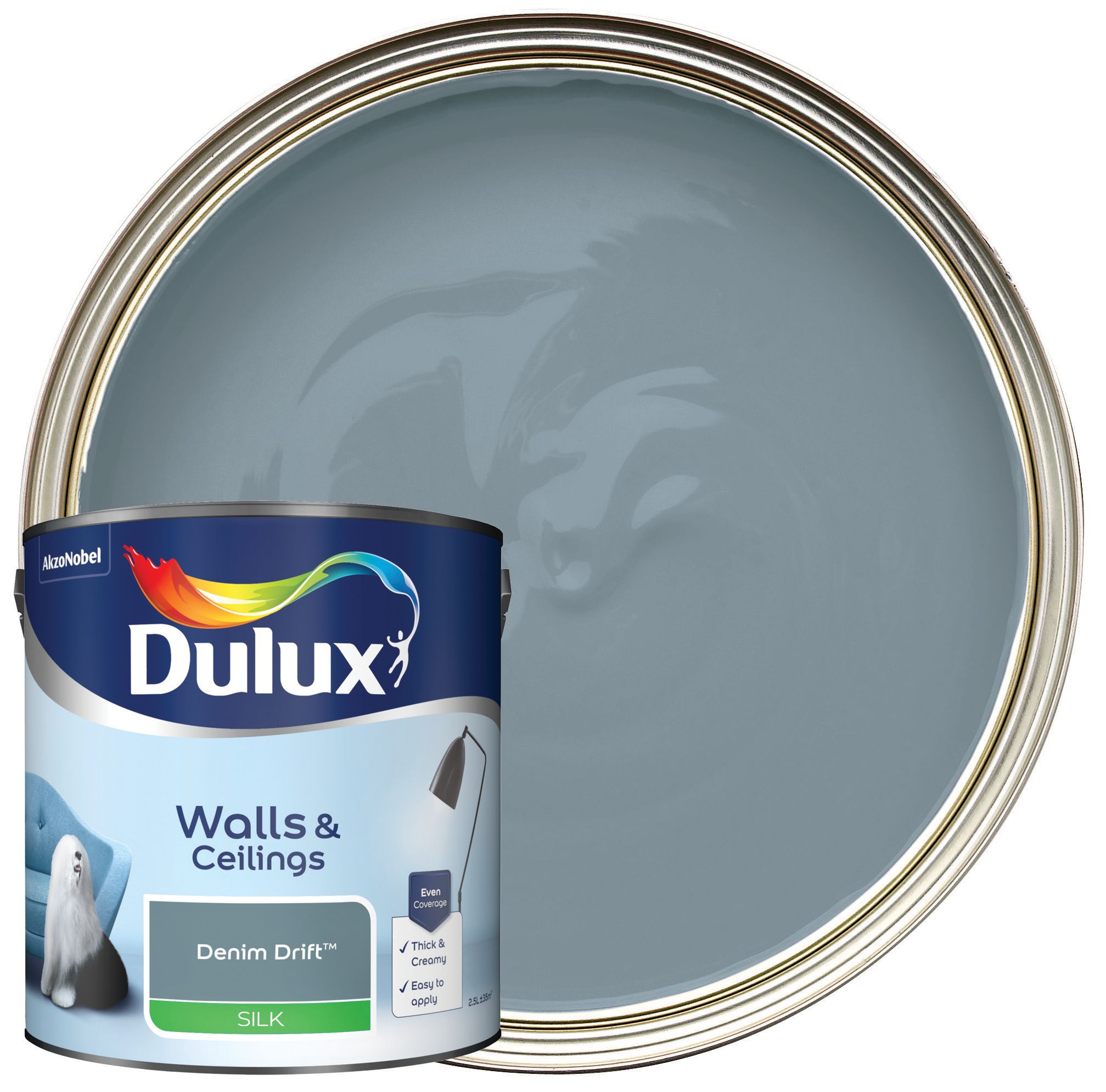Dulux Silk Emulsion Paint - Denim Drift - 2.5L