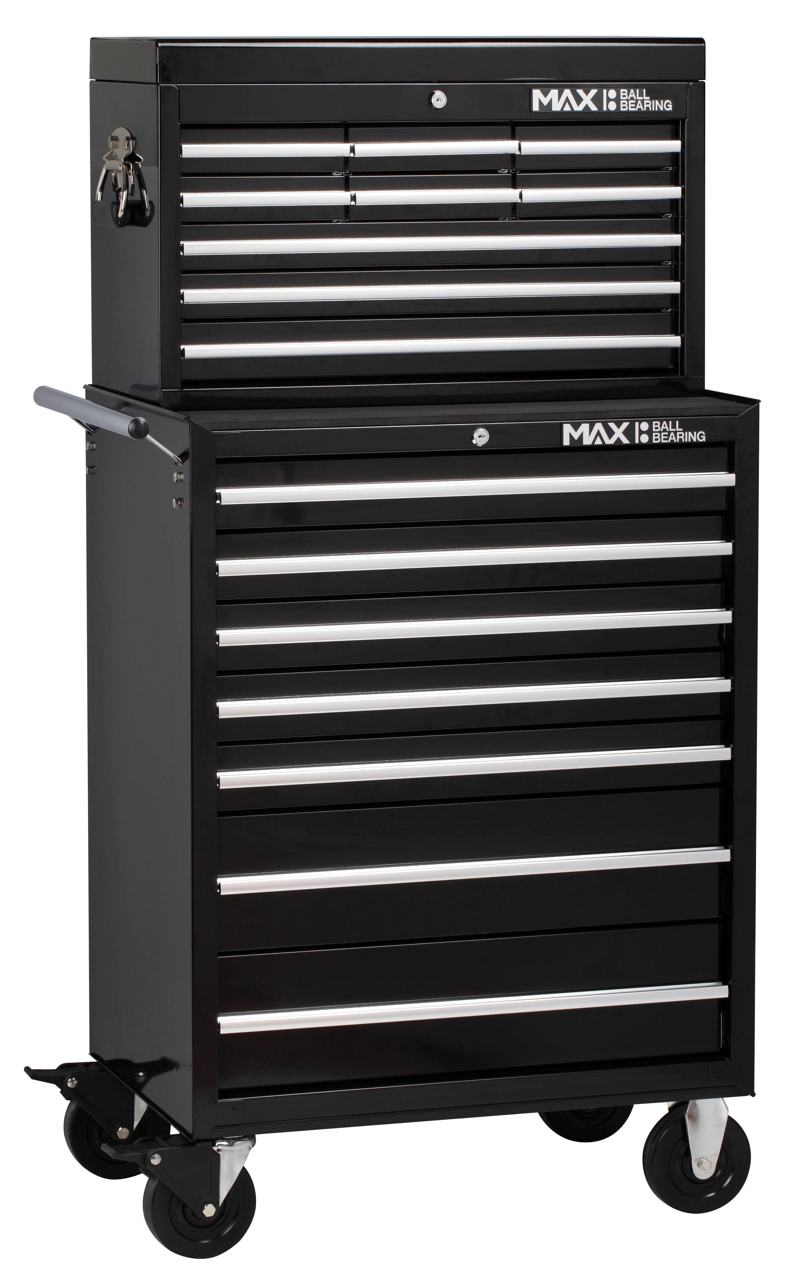 Hilka Professional 16 Drawer Tool Chest and Trolley Combination Unit - Black