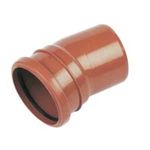 FloPlast 110mm Underground Drainage Bend Socket/Spigot 15 - Terracotta