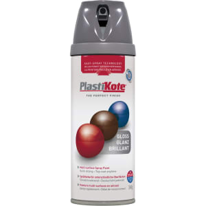 Plastikote Multi-Surface Gloss Spray Paint - Medium Grey - 400ml