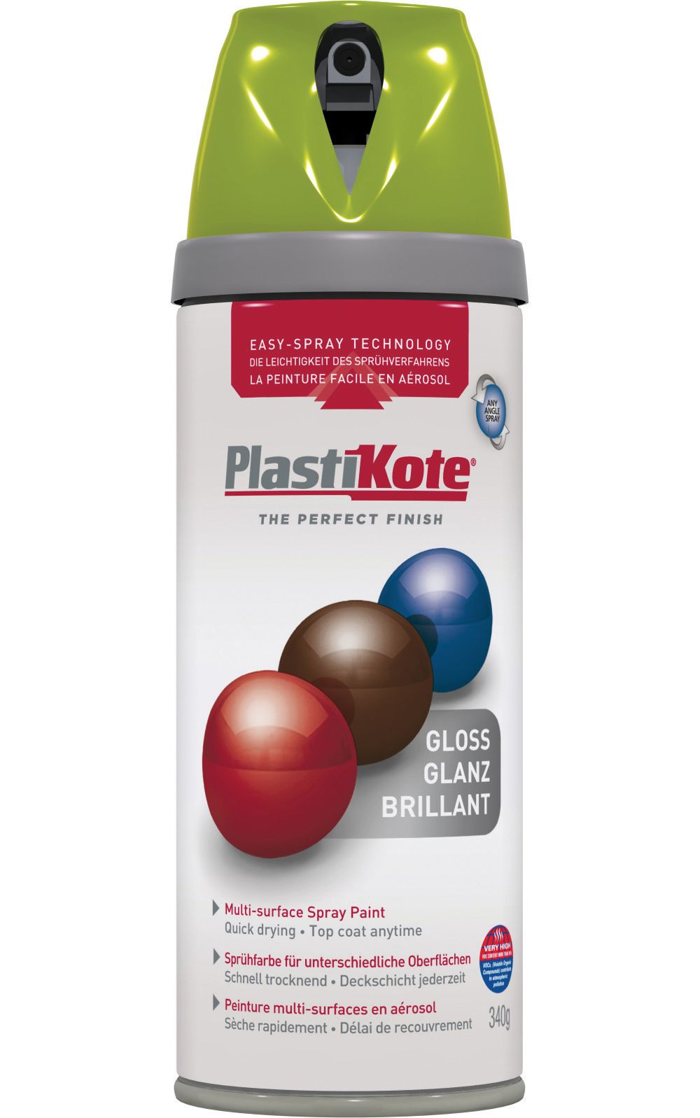 Plastikote Multi-Surface Gloss Spray Paint - April Green - 400ml