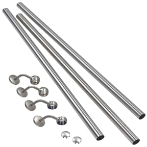 Rothley Polished Steel Indoor Handrail Kit - 3 x 1.2m