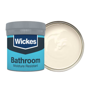 Wickes Bathroom Soft Sheen Emulsion Paint Tester Pot - Ivory No.400 - 50ml