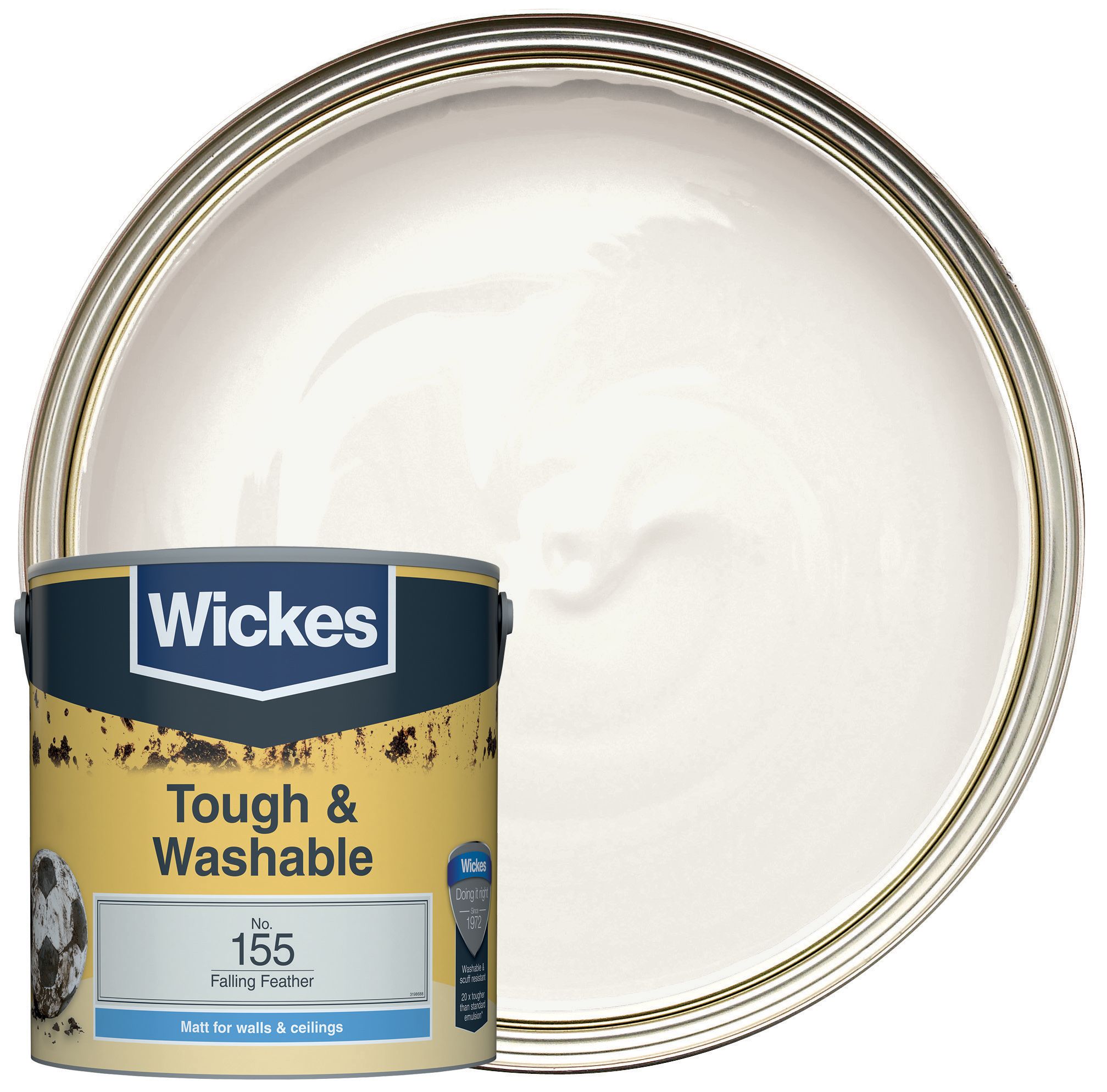 Wickes Tough & Washable Matt Emulsion Paint - Falling Feather No.155 - 2.5L