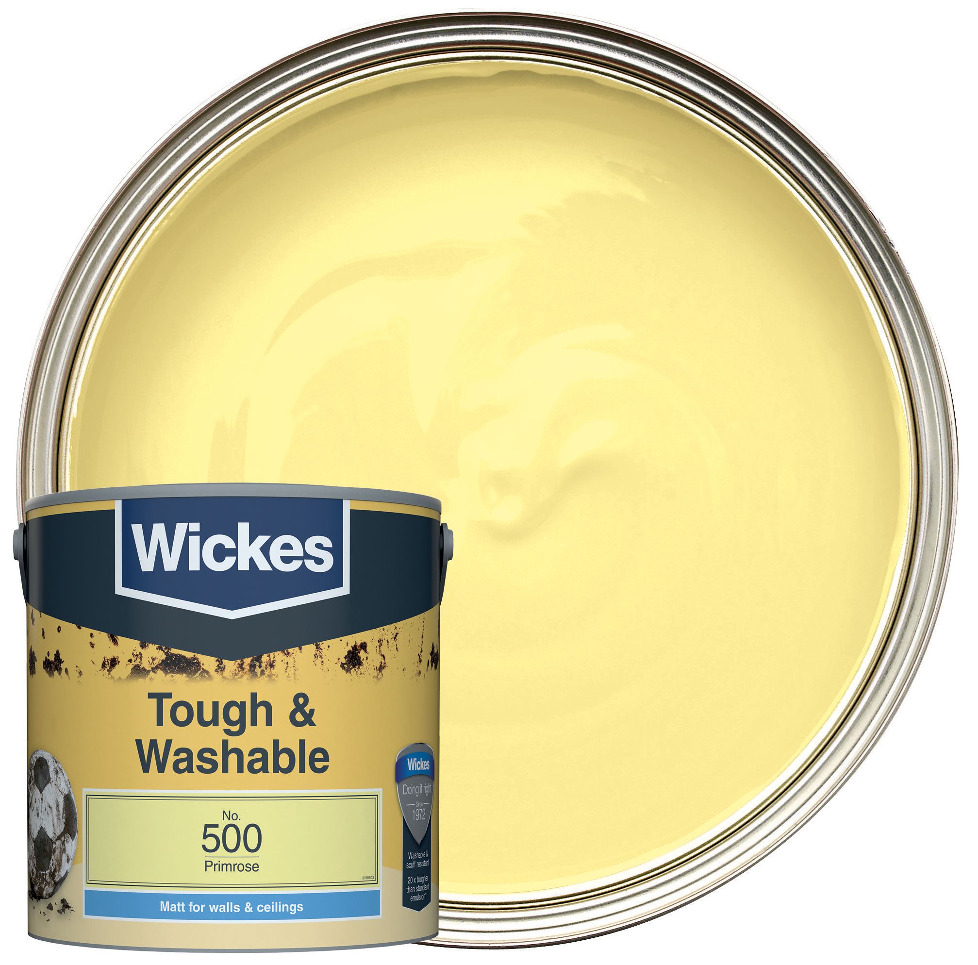 Wickes Tough & Washable Matt Emulsion Paint - Primrose No.500 - 2.5L