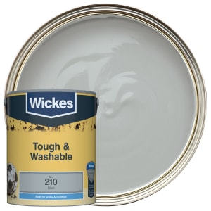 Wickes Tough & Washable Matt Emulsion Paint - Steel No.210 - 5L