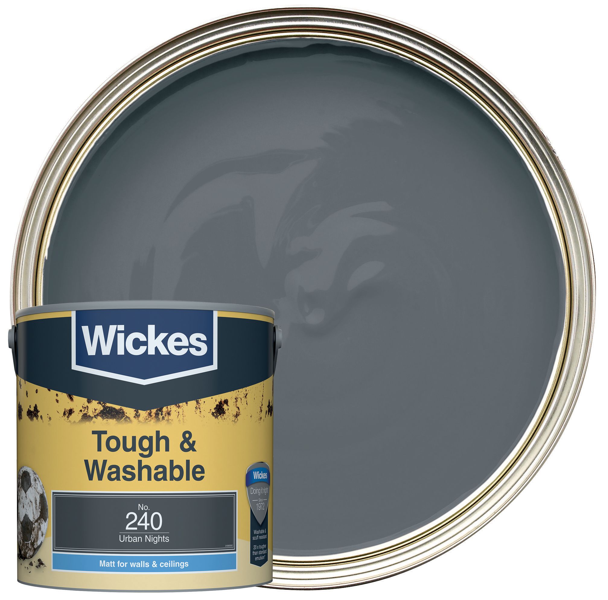 Wickes Tough & Washable Matt Emulsion Paint - Urban Nights No.240 - 2.5L