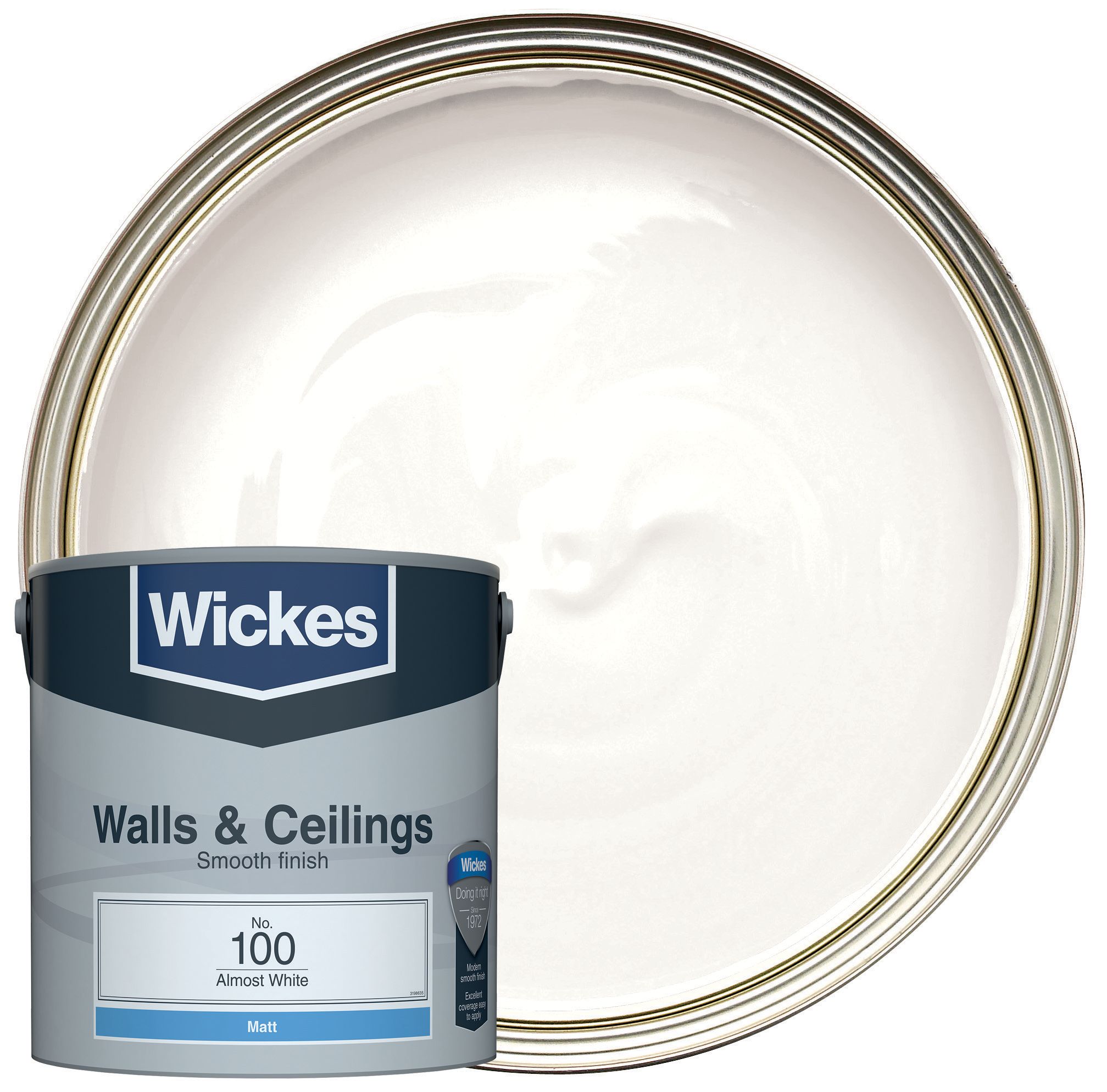 Wickes Vinyl Matt Emulsion Paint - Almost White No.100 - 2.5L