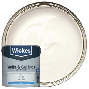 Wickes Vinyl Matt Emulsion Paint - Pure Cotton No.110 - 2.5L