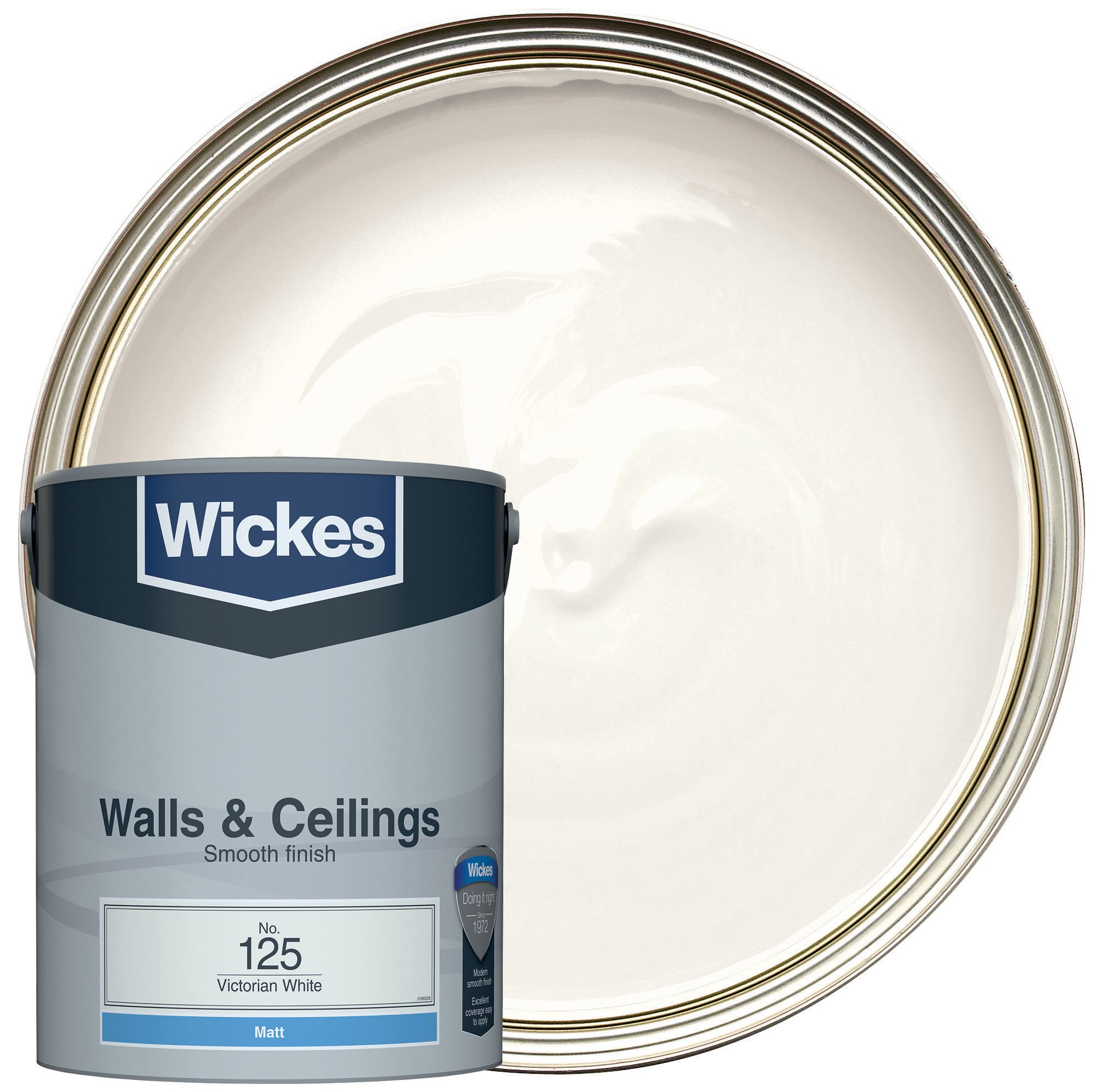 Wickes Vinyl Matt Emulsion Paint - Victorian White No.125 - 5L