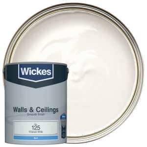 Wickes Vinyl Matt Emulsion Paint - Victorian White No.125 - 5L